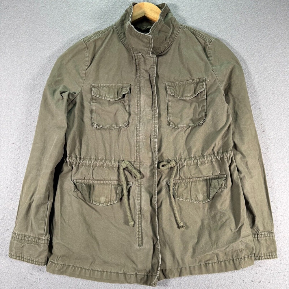 Old Navy Field Military Jacket Womens Small Green Full Zip Army Utility Outdoors